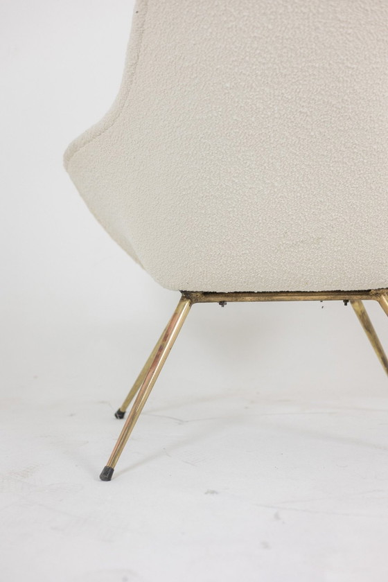 Image 1 of Paire De Fauteuils Cocktail En Laiton Doré. Années 1960.