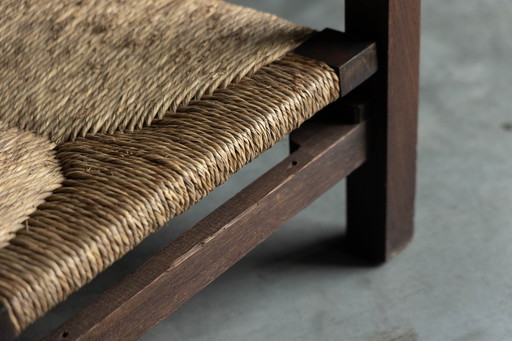 Fauteuil rustique moderniste vintage, France