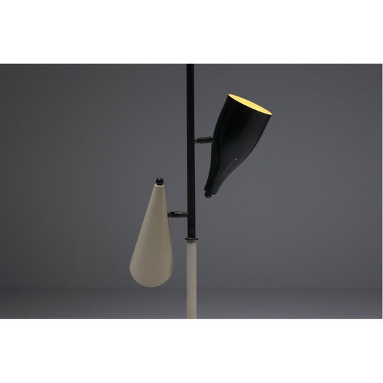 Image 1 of Lampadaire italien vintage jaune et noir, années 1950