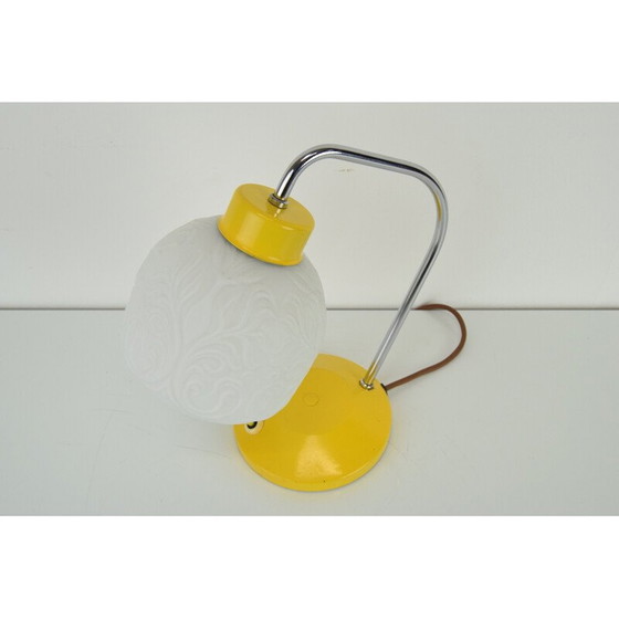 Image 1 of Lampe de table vintage en verre, métal laqué et chrome de Lidokov, Tchécoslovaquie 1960