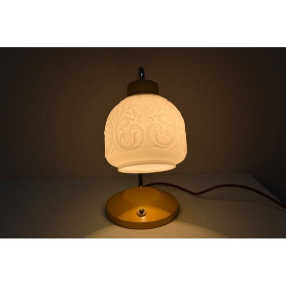 Image 1 of Lampe de table vintage en verre, métal laqué et chrome de Lidokov, Tchécoslovaquie 1960