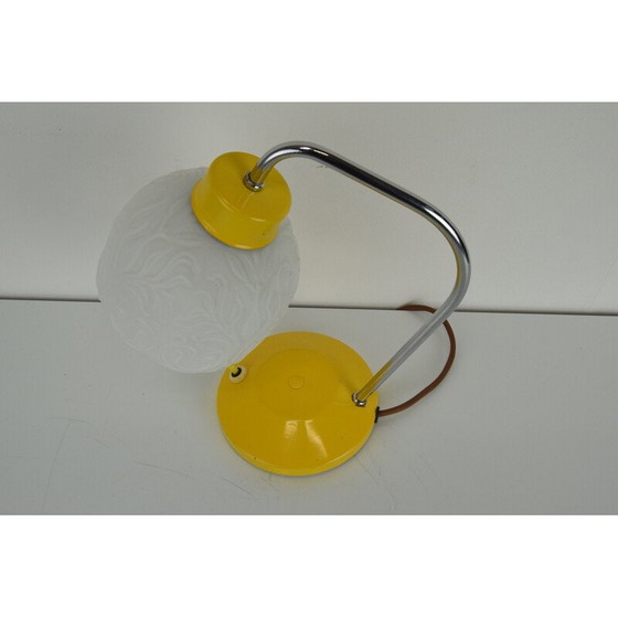 Image 1 of Lampe de table vintage en verre, métal laqué et chrome de Lidokov, Tchécoslovaquie 1960