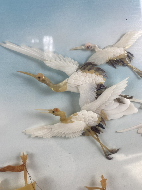 Image 1 of Tableau Asiatique En Coquillage 