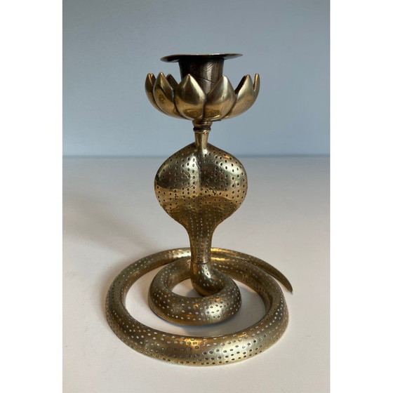 Image 1 of Paire de chandeliers vintage en bronze ciselé, France 1940