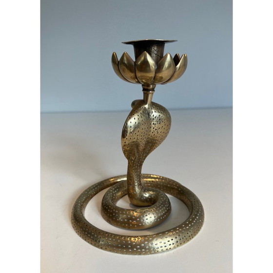 Image 1 of Paire de chandeliers vintage en bronze ciselé, France 1940