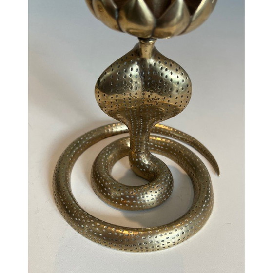 Image 1 of Paire de chandeliers vintage en bronze ciselé, France 1940