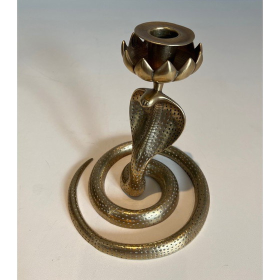 Image 1 of Paire de chandeliers vintage en bronze ciselé, France 1940