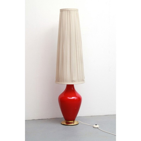 Image 1 of Lampadaire vintage en verre rouge, 1950