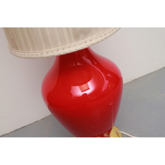 Image 1 of Lampadaire vintage en verre rouge, 1950