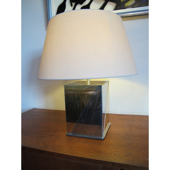 Image 1 of Lampe de table vintage en acier et laiton, 1970
