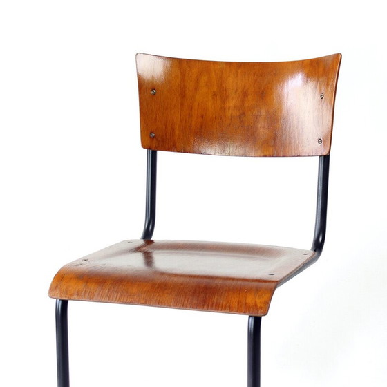 Image 1 of Chaise de bureau vintage en acier courbé et contreplaqué pour Kovona, Tchécoslovaquie 1950