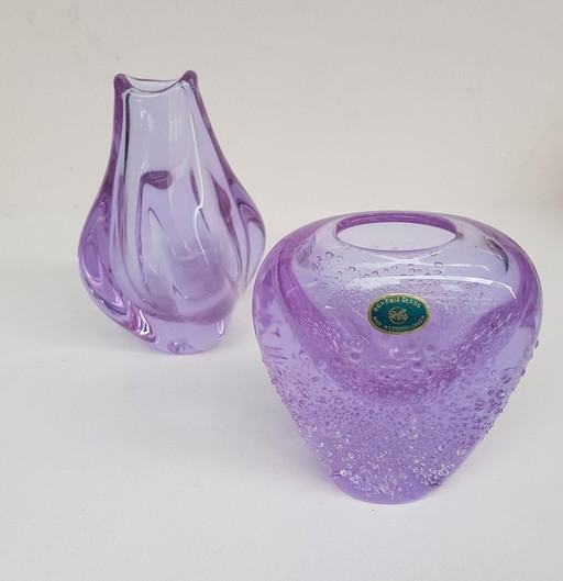 Vases en verre de Bohème par Miroslav Klinger, 1960S