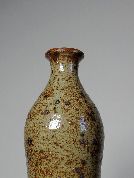 Image 1 of Duo De Vases En Grès Pyrité Vintage Années 60 Style Baudat La Borne