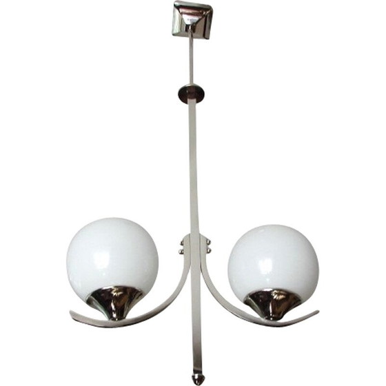 Image 1 of Lampe suspendue Vintage Art Deco en laiton, 1930