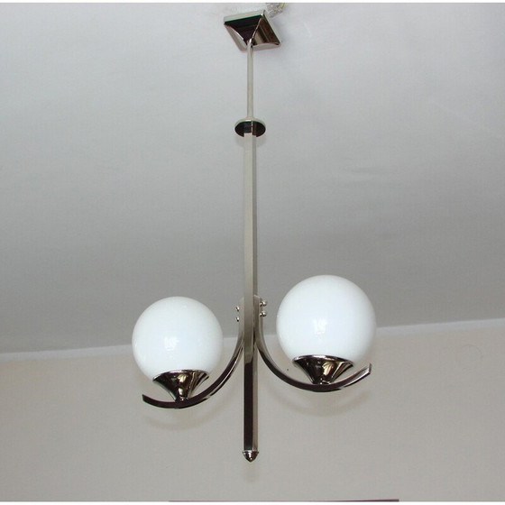 Image 1 of Lampe suspendue Vintage Art Deco en laiton, 1930