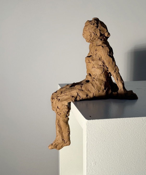 Image 1 of Sculpture en terre cuite - Femme assise - Yolande Ide (1931)