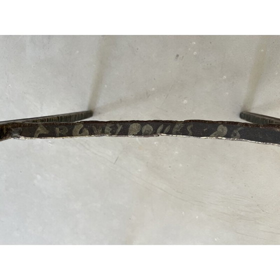 Image 1 of Chevet et plateaux de rangement vintage en fer soudé par Jean Jacques Argueyrolles
