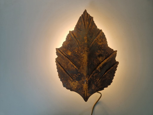 Lampe murale en céramique en forme de feuille Regency