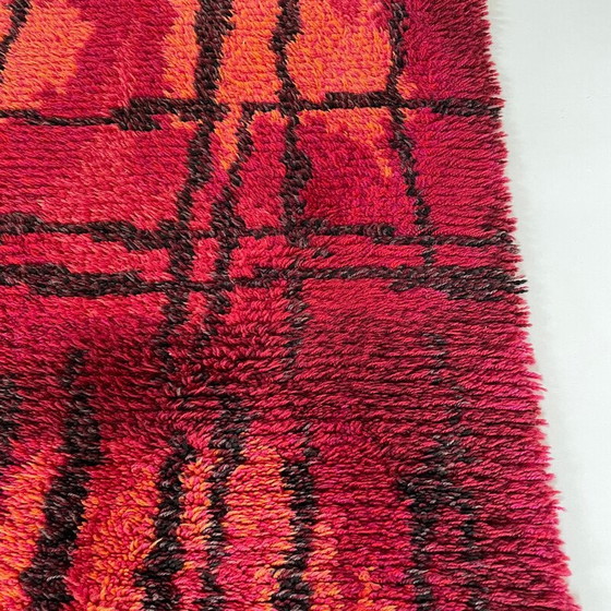 Image 1 of Tapis scandinave abstrait à poils longs Örgryte Rya, Suède, années 1960