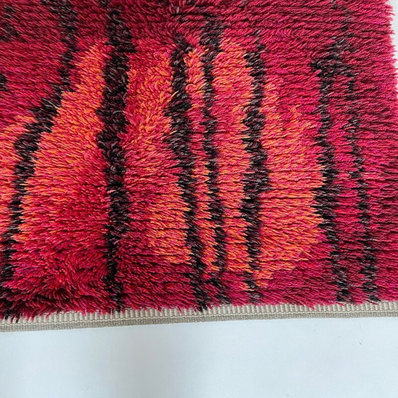 Image 1 of Tapis scandinave abstrait à poils longs Örgryte Rya, Suède, années 1960