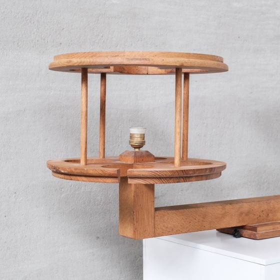 Image 1 of Lampe suspendue vintage en bois par Guillerme et Chambron, France 1960