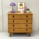 Commode Vintage Midcentury Sixties Bouton Noir