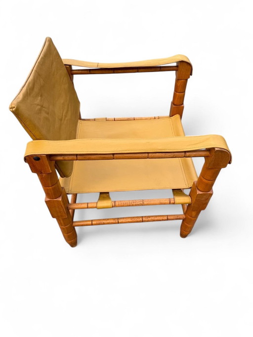 Chaises en cuir Vintage Safari - Lot de 2