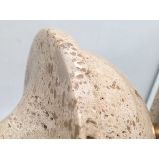 Image 1 of Lampe de table vintage Baluster en travertin 1970