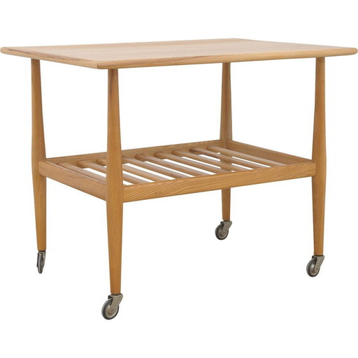 Table de service vintage en bois de hêtre par Krásná Jizba, Tchécoslovaquie 1950