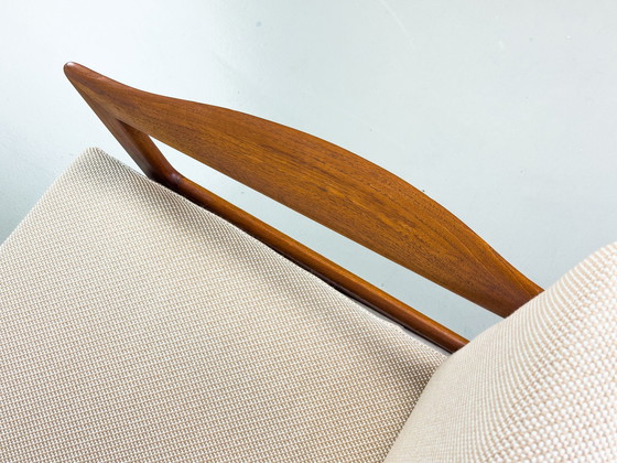 Image 1 of Chaise longue danoise en teck By Illum Wikkelsø For Niels Eilersen, 1960S