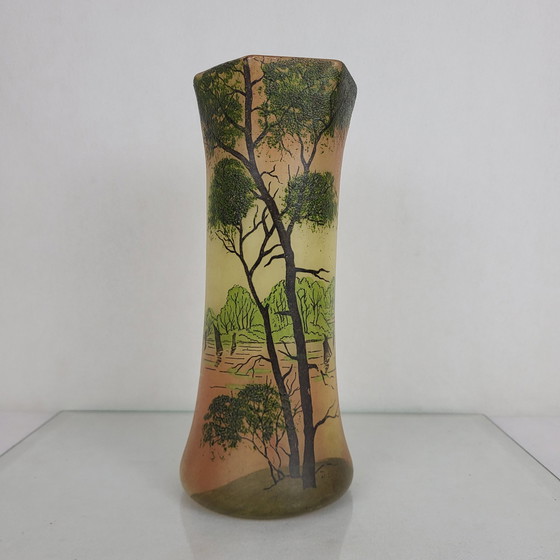 Image 1 of Vase Diabolo Art Nouveau Par François Théodore Legras