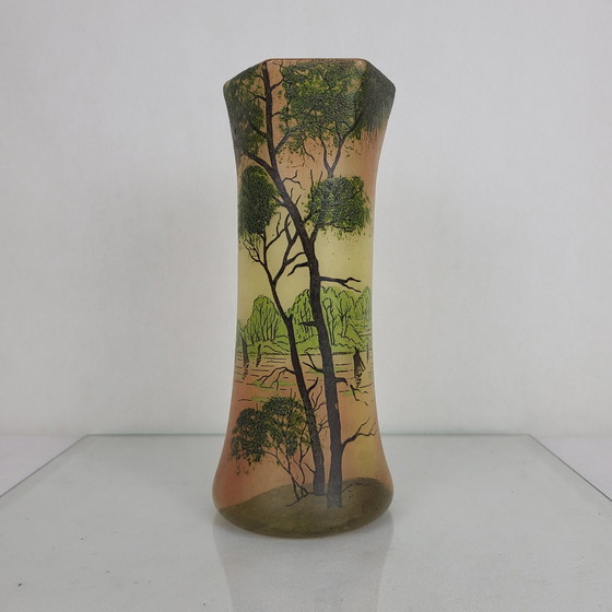 Image 1 of Vase Diabolo Art Nouveau Par François Théodore Legras