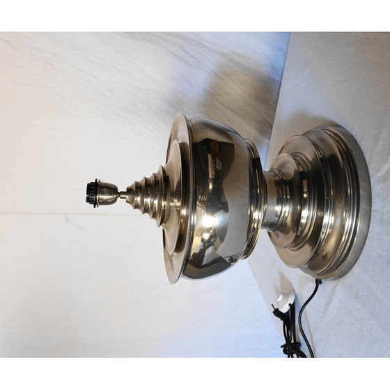 Image 1 of Paire de pieds de lampe vintage en aluminium poli, 1990