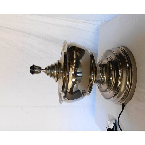 Image 1 of Paire de pieds de lampe vintage en aluminium poli, 1990