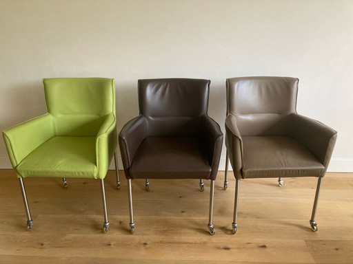 8X chaises de salle à manger en cuir Sprak