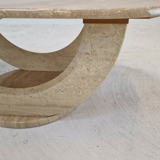 Image 1 of Table basse vintage en travertin, Italie 1980