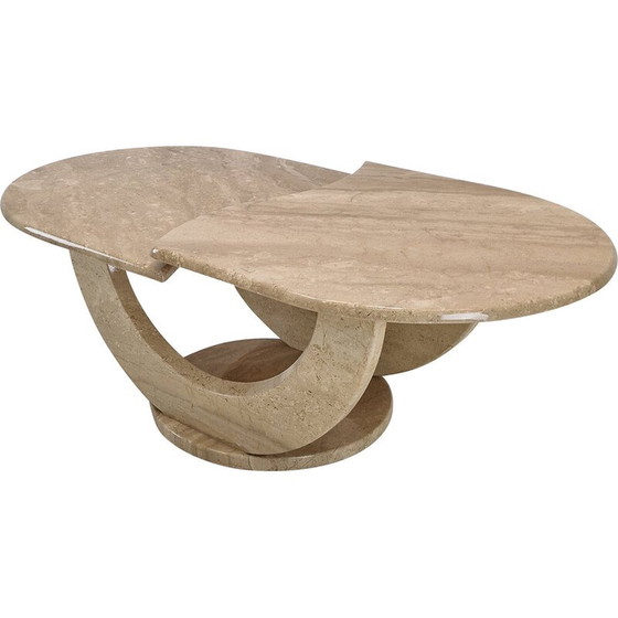 Image 1 of Table basse vintage en travertin, Italie 1980