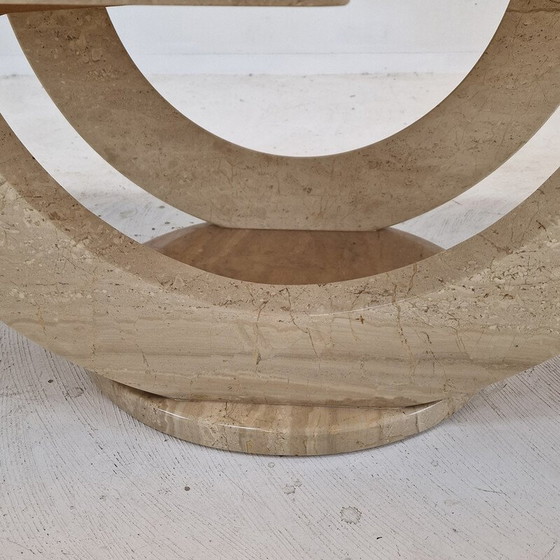 Image 1 of Table basse vintage en travertin, Italie 1980