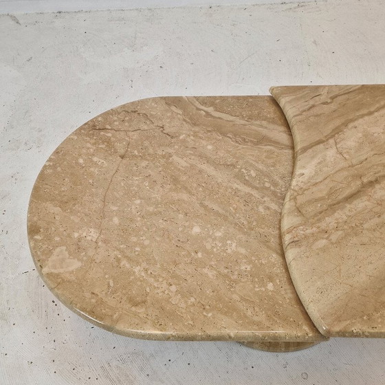 Image 1 of Table basse vintage en travertin, Italie 1980