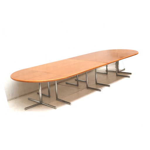 Grande table de réunion Xxl rare de Dietiker Suisse des années 1970