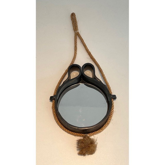 Image 1 of Miroir vintage en céramique et corde, 1970