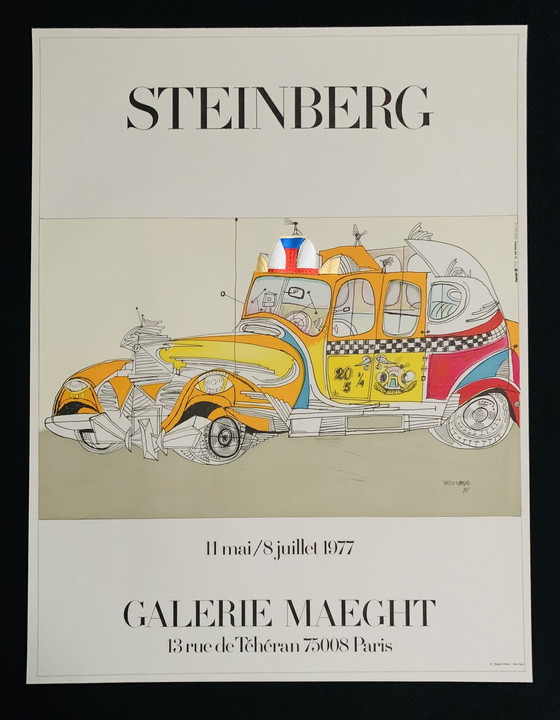 Image 1 of Saul Steinberg, signé avec l'inscription en Impressum Copyright "Maeght Editeur - Arte Paris" Lithographie offset.