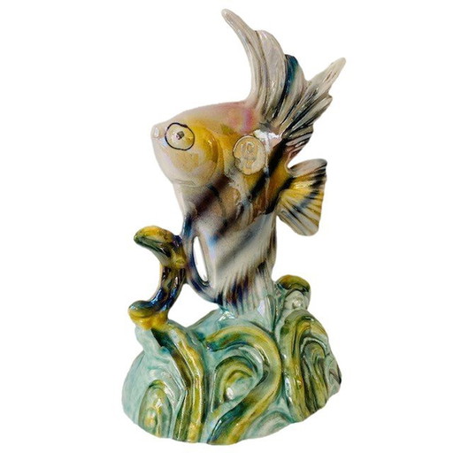 Vintage H. Bequet sculpture poisson porcelaine
