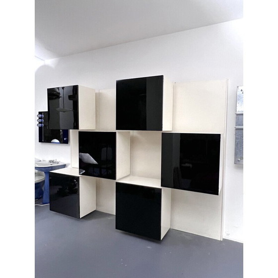 Image 1 of Bibliothèque vintage en bois par Roberto Monsani pour Acerbis, Italie, 1970