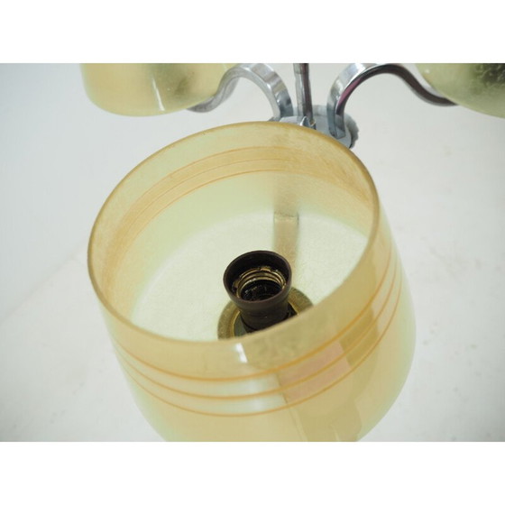 Image 1 of Lustre vintage en chrome et verre, Tchécoslovaquie 1960