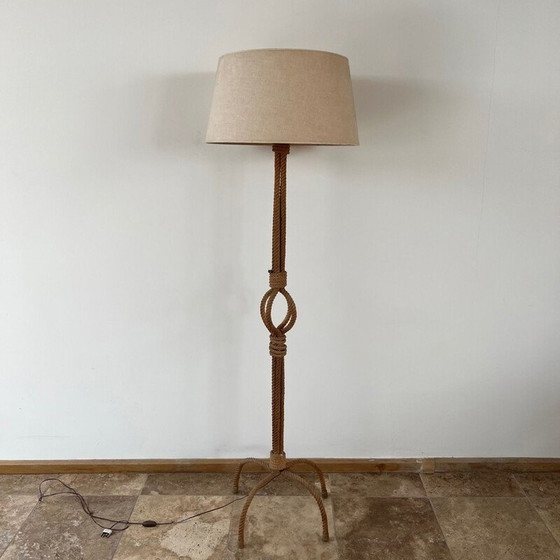 Image 1 of Lampadaire vintage en corde par Audoux-Minet, France 1960