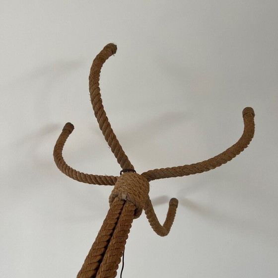 Image 1 of Lampadaire vintage en corde par Audoux-Minet, France 1960