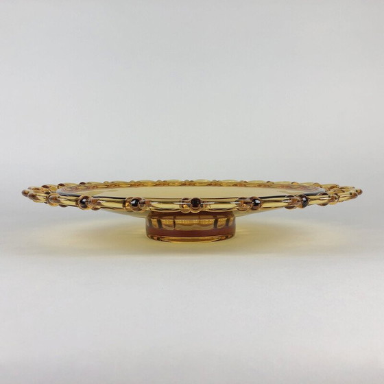 Image 1 of Coupe vintage en verre ambré par Rudolf Schrotter pour Rudolfova Hut Glassworks, Tchécoslovaquie, années 1940