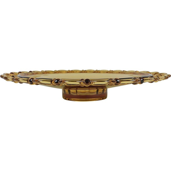 Image 1 of Coupe vintage en verre ambré par Rudolf Schrotter pour Rudolfova Hut Glassworks, Tchécoslovaquie, années 1940
