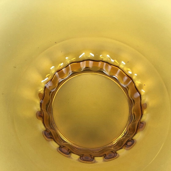 Image 1 of Coupe vintage en verre ambré par Rudolf Schrotter pour Rudolfova Hut Glassworks, Tchécoslovaquie, années 1940